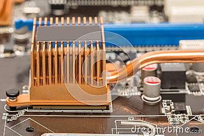 Chipset Heatsink On Motherboard Stock Photo