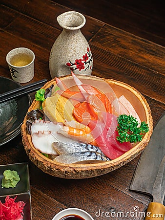 Chirashi Sushi, A Japanese food for the annual celebration of Hinamatsuri Girlsâ€™ Day Stock Photo