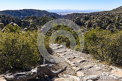 Rock Formations and views at Chiricahua National Monument. Stock Photo