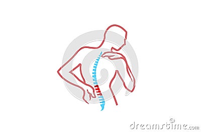 Chiropractic Body Pain Exercice Vector spine diagnostics symbol design Logo Vector Illustration