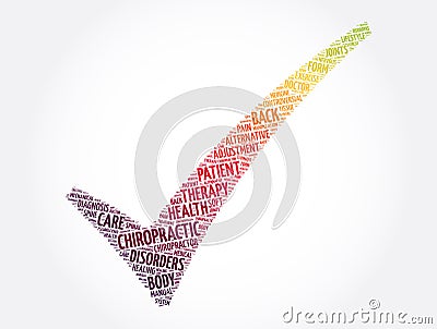 Chiropractic check mark word cloud collage, concept background Stock Photo