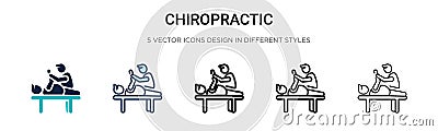 Chiropractic icon in filled, thin line, outline and stroke style. Vector illustration of two colored and black chiropractic vector Vector Illustration