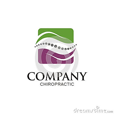 Chiropractic logo design on white Vector Illustration