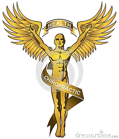 Chiropractic Logo - Gold Vector Illustration