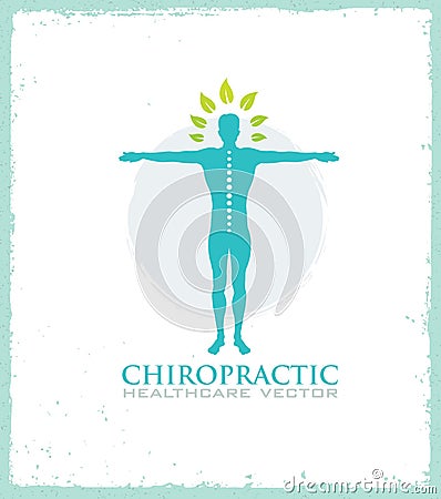 Chiropractic, massage, back pain and osteopathy icon Vector Illustration