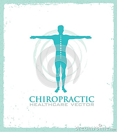Chiropractic, massage, back pain and osteopathy icon Vector Illustration