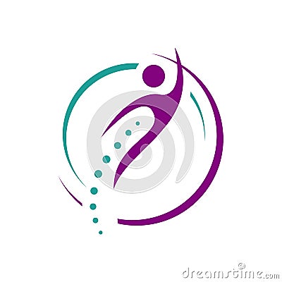 chiropractic physiotherapy logo design. creative human spinal health care medical template Vector Illustration