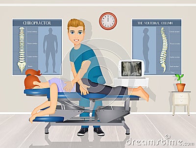 Chiropractic treatment and adjustment Stock Photo