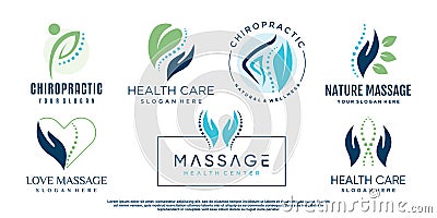 Chiropractic vector icon logo design with unique and creative style Premium Vector Vector Illustration