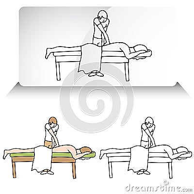 Chiropractor Aligning Spine Vector Illustration