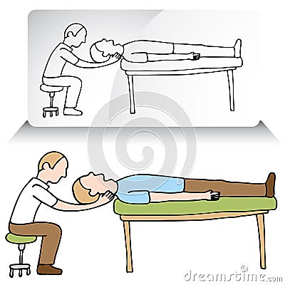 Chiropractor Neck Adjustment Vector Illustration