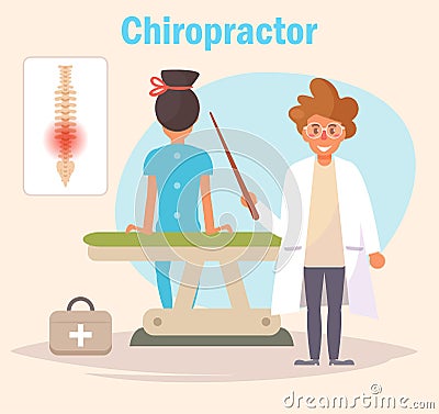 Chiropractor Vector. Cartoon. Vector Illustration