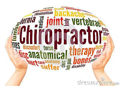 Chiropractor word cloud hand sphere concept Stock Photo