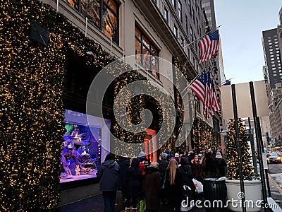 Chirstmas decoration shopping new York Editorial Stock Photo