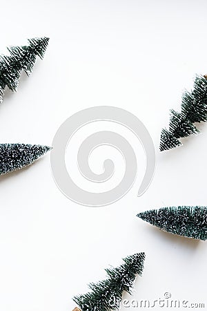 Chirstmas trees with design space background Stock Photo