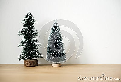 Chirstmas trees with design space background Stock Photo