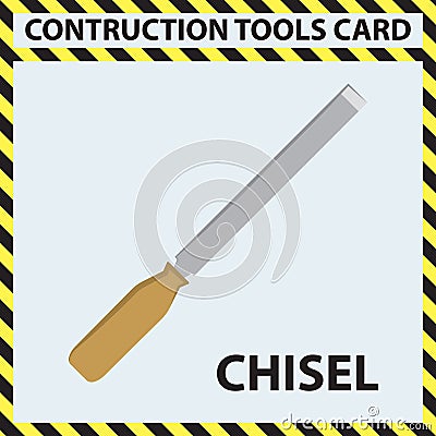 CHISEL - CONSTRUCTION TOOLS CARD IMAGE READY TO USE Stock Photo