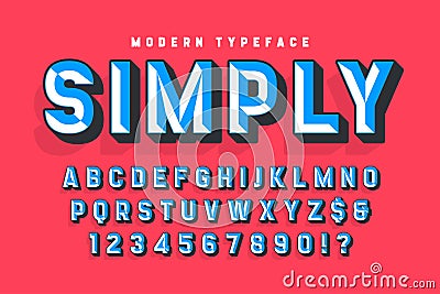 Chisel crafted display font with facets, alphabet Vector Illustration
