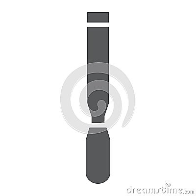 Chisel glyph icon, tool and repair, carpenter sign, vector graphics, a solid pattern on a white background. Vector Illustration