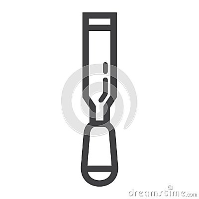 Chisel line icon, build and repair, carpenter sign Vector Illustration