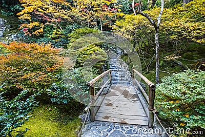 Chisen-kaiyushiki garden in Ginkaku-ji temple, Kyoto Stock Photo