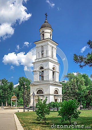 Bell tower in Chisinau, Moldova Editorial Stock Photo