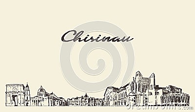 Chisinau skyline city Moldova drawn vector sketch Vector Illustration