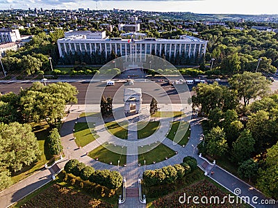 Chisinau, the Triumphal Arch, The Great National Assembly Square Stock Photo