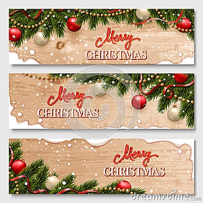 Chistmas banners set Vector Illustration