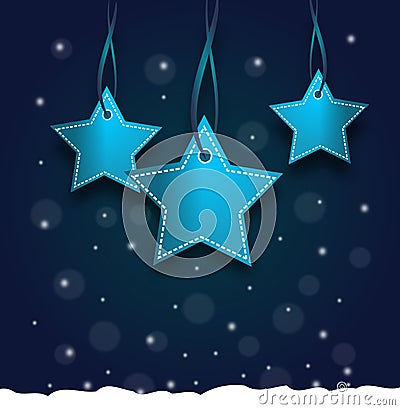 Chistmas blue stars Stock Photo