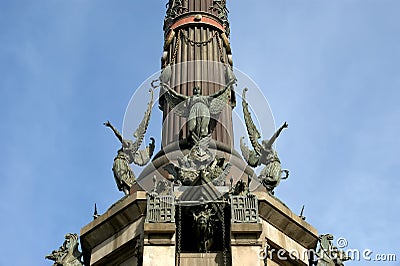 Chistopher Columbus monument in Barcelona, Spain Stock Photo