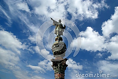 Chistopher Columbus monument in Barcelona, Spain Stock Photo