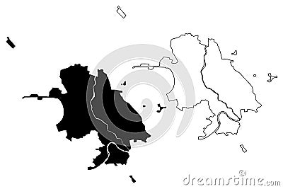 Chita City Russian Federation, Russia, Zabaykalsky Krai map vector illustration, scribble sketch City of Chita map Vector Illustration