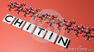 Chitin molecules with chitin letters on the dice Stock Photo