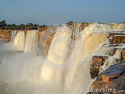 The Chitrakote Falls also spelt as Chitrakote / Chitrakot is a natural waterfall located to the west of Jagdalpur, in Bastar Stock Photo