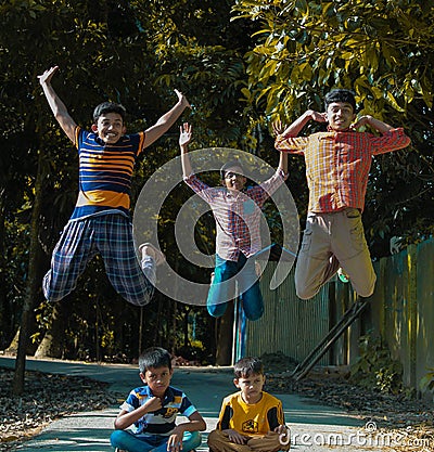 Childhood happiness of Bangladesh child Editorial Stock Photo