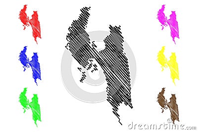 Chittagong Division map vector Vector Illustration