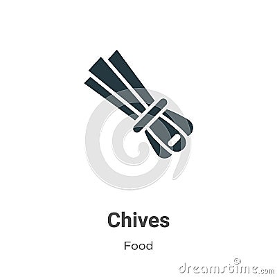 Chives vector icon on white background. Flat vector chives icon symbol sign from modern food collection for mobile concept and web Vector Illustration