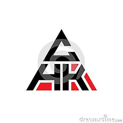 CHK triangle letter logo design with triangle shape. CHK triangle logo design monogram. CHK triangle vector logo template with red Vector Illustration