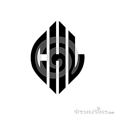 CHL circle letter logo design with circle and ellipse shape. CHL ellipse letters with typographic style. The three initials form a Vector Illustration