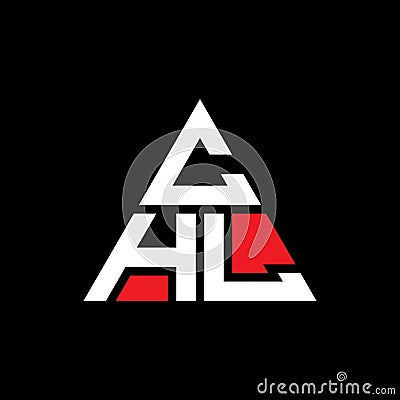 CHL triangle letter logo design with triangle shape. CHL triangle logo design monogram. CHL triangle vector logo template with red Vector Illustration