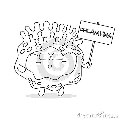 Chlamydia Disease Cell Vector Cartoon Colorless Vector Illustration