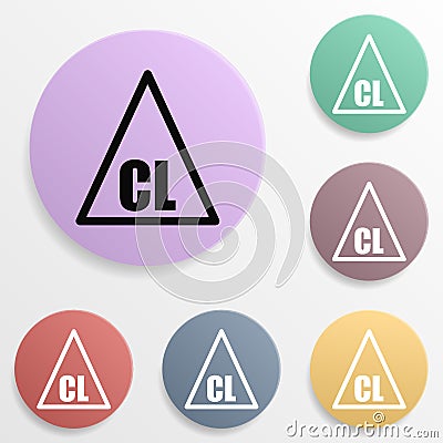 Only chlorinated bleaches are allowed badge color set icon. Simple glyph, flat vector of wash icons for ui and ux, website or Stock Photo
