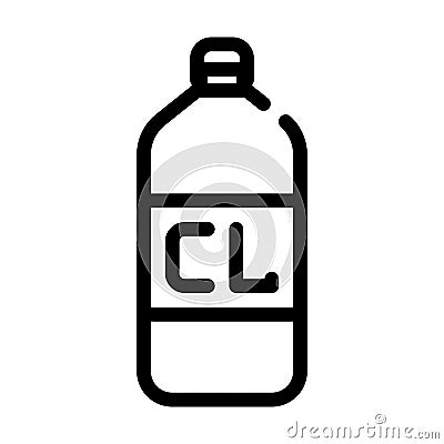 Chlorine bottle line icon vector isolated illustration Vector Illustration