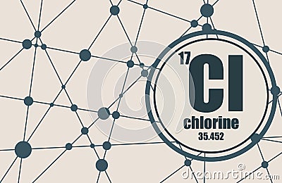 Chlorine chemical element. Vector Illustration