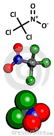 Chloropicrin (PS) chemical warfare agent. PS is also used as a fumigant and nematicide Vector Illustration