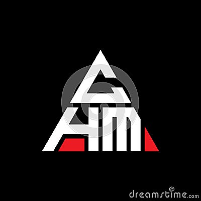 CHM triangle letter logo design with triangle shape. CHM triangle logo design monogram. CHM triangle vector logo template with red Vector Illustration