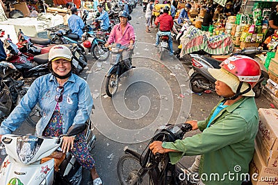 Cho Binh Tay market in Cho Lon / Cholon - Ho Chi Minh City, Vietnam Editorial Stock Photo