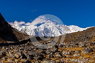Cho Oyu eight thouthand mountain peak in Himalaya Stock Photo