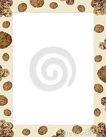 Choc chip cookie border Stock Photo